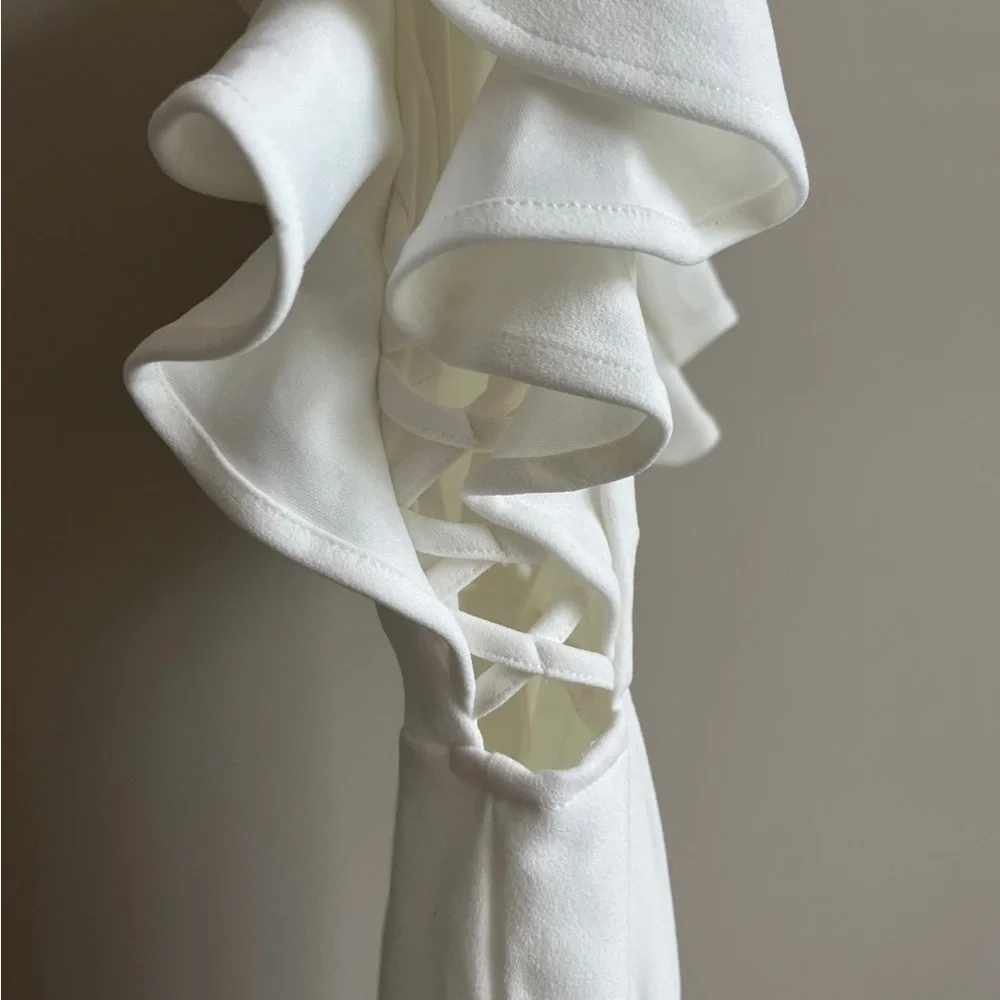 White Ruffle Dress - Picture 4 of 5